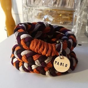 🐶 5 for $15 * Pablo Fall Colors Small T Shirt Yarn Braided Dog Tug Leash